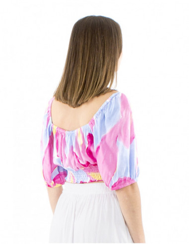 Original crop top colorful boho print