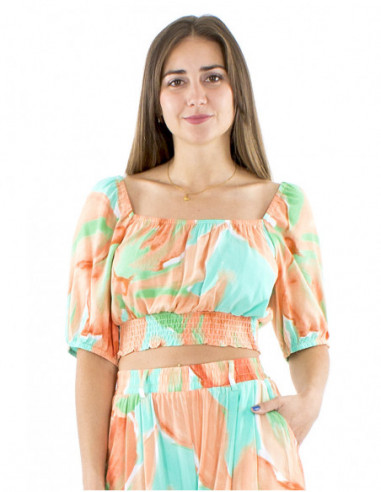 Original crop top colorful boho print