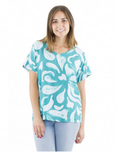 Top fluide motif ethnique original 2
