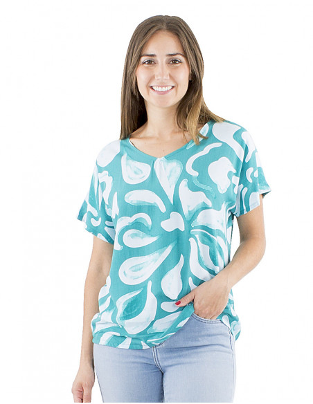 Fluid top ethnic abstract pattern