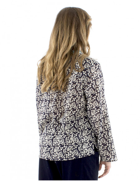 Chemisier coton motif coloré ethnique indien