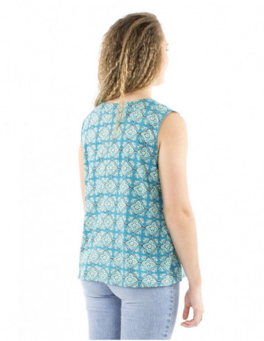 Top ethnique en coton avec liens