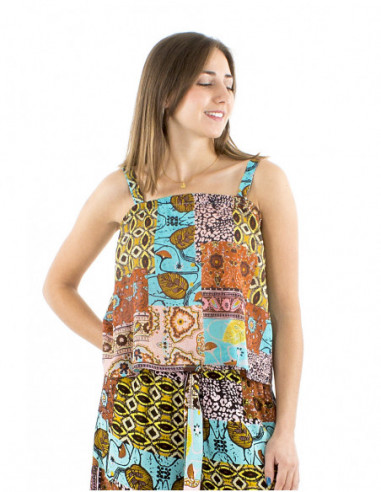 Top bohème coton inspiration africaine