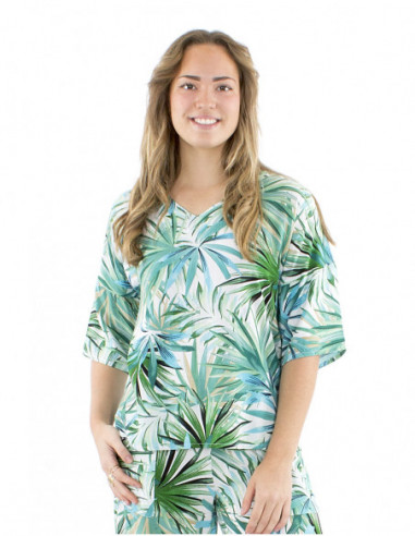 Chemisier manches 3/4 tropical