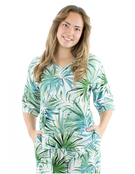 Chemisier manches 3/4 tropical