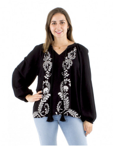 Long sleeves boho blouse gypsie pattern