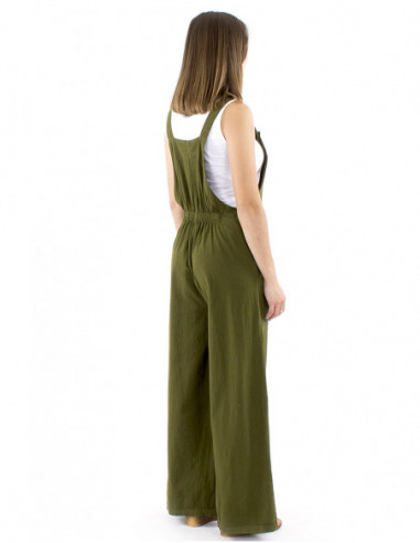 Cotton overall plain fabric with pockets