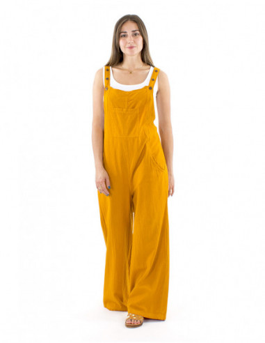 Cotton overall plain fabric with pockets