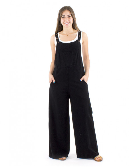 Cotton overall plain fabric with pockets