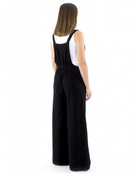 Cotton overall plain fabric with pockets