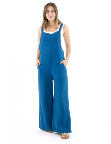 Cotton overall plain fabric with pockets