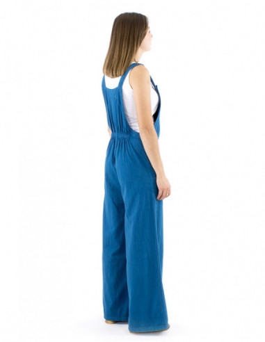 Cotton overall plain fabric with pockets