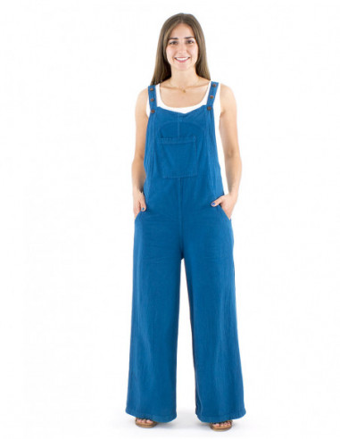 Cotton overall plain fabric with pockets