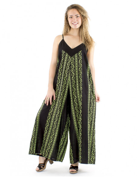 Salopette coton été motif ethnique