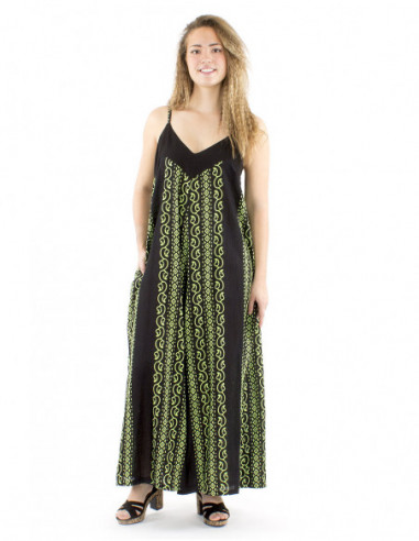 Salopette coton été motif ethnique