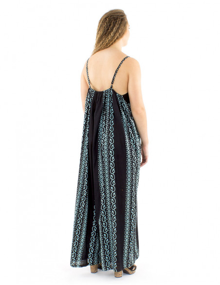 Salopette coton été motif ethnique