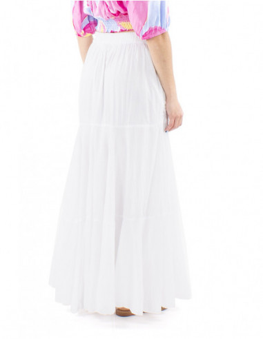 Hand embroidered cotton boho skirt