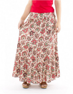 Jupe longue fleurie taille élastique 2