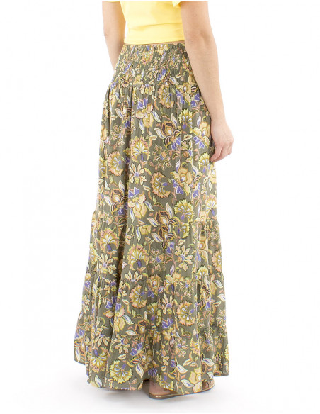 Jupe longue romantique taille élastique