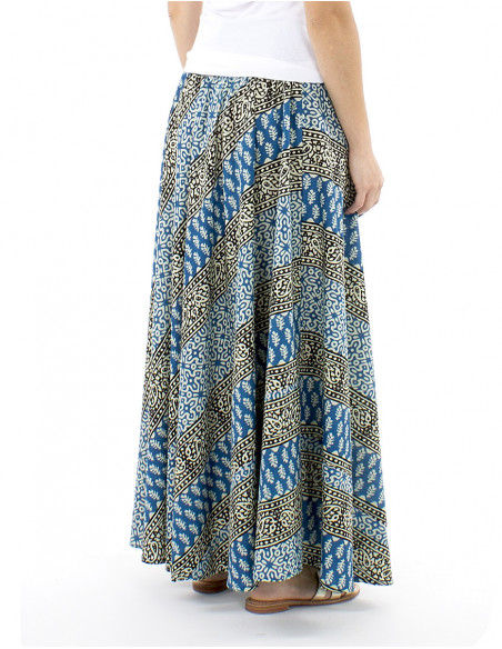 Long afrohemian style cotton skirt