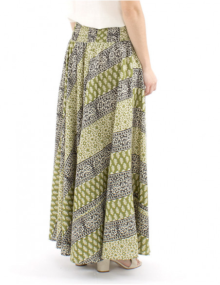 Long afrohemian style cotton skirt