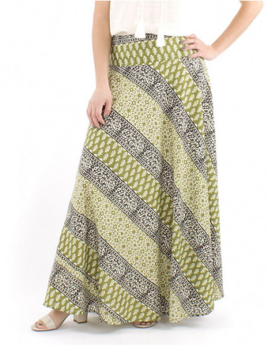 Long afrohemian style cotton skirt
