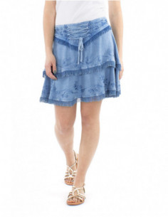 Short stonewash boho skirt... 2
