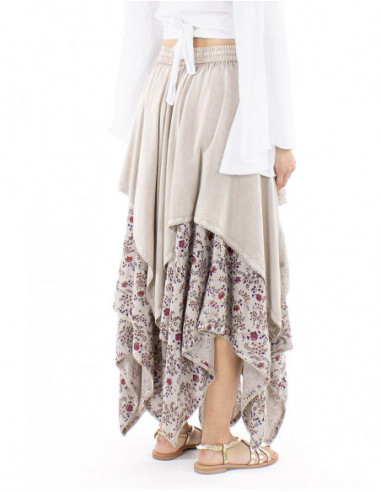 Medieval long embroidered skirt overlays