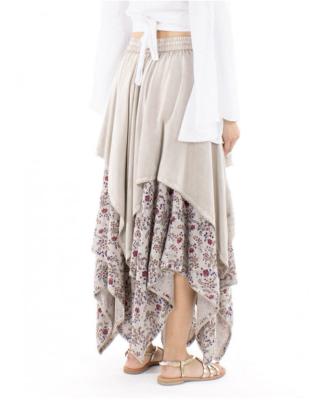 Medieval long embroidered skirt overlays