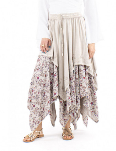 Medieval long embroidered skirt overlays