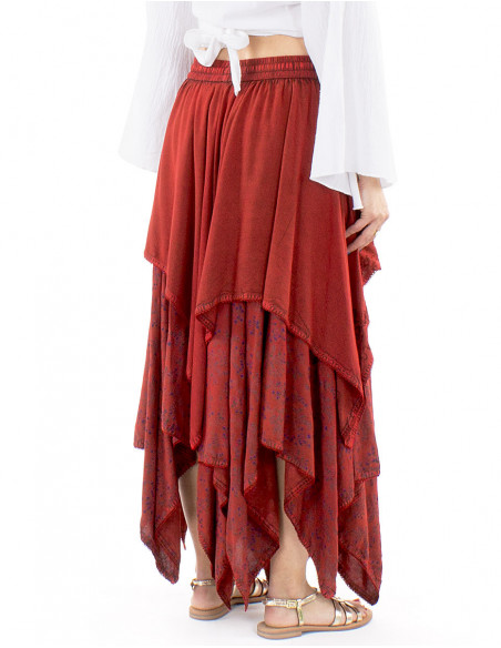 Medieval long embroidered skirt overlays