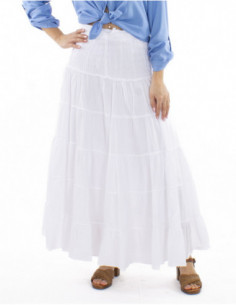 Jupe longue bohème romantique coton