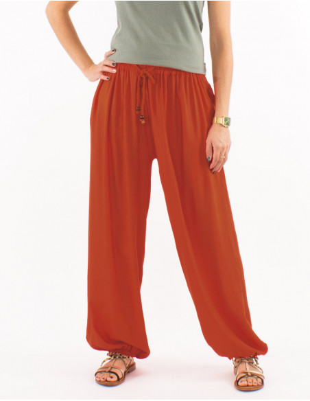 Pantalon femme uni viscose