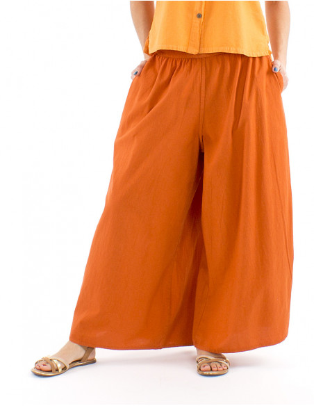 Plain Basic Cotton Wide Pants
