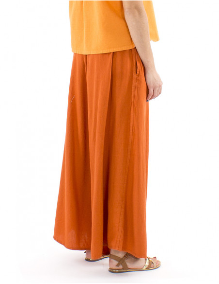 Pantalon large en coton basique uni