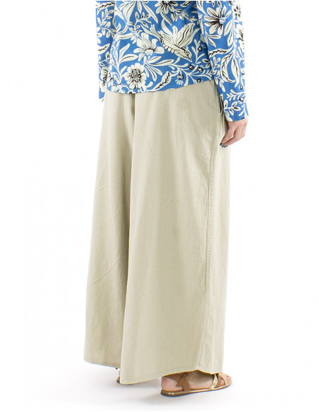 Pantalon large en coton basique uni