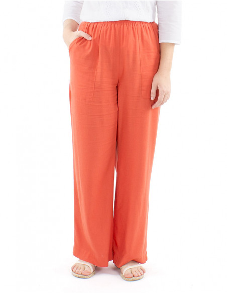 Classic cut pants with linen