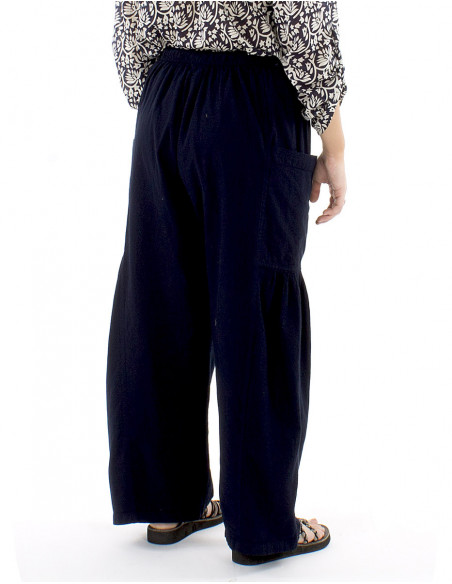 Boho cotton pants pockets and gathers
