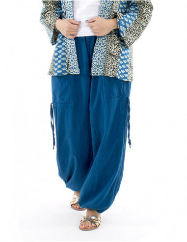 Large cotton pants pockets and laces