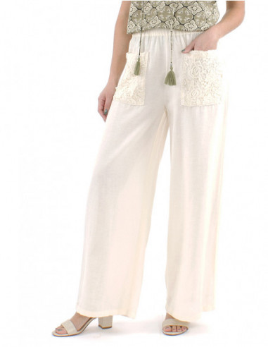 Chic boho pants with lacework