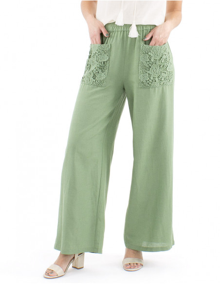 Chic boho pants with lacework