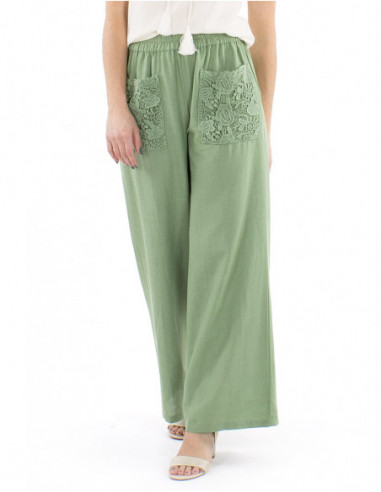Chic boho pants with lacework