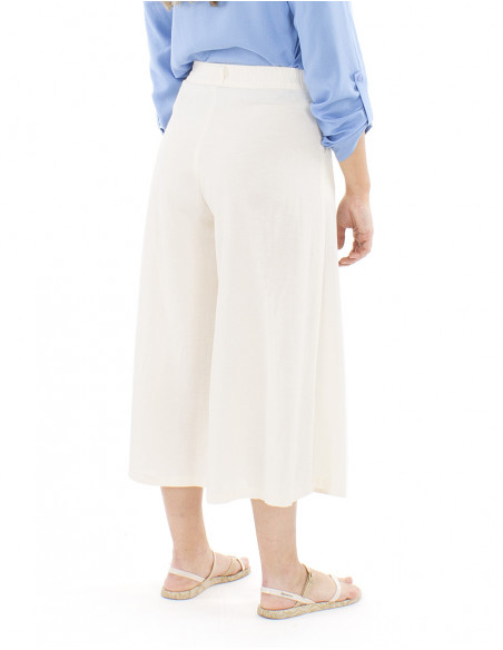 Pantalon jupe-culotte ceinture bohème