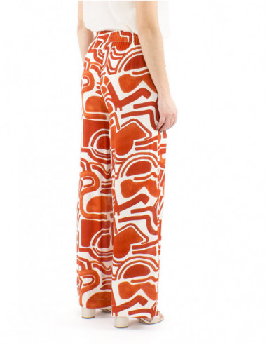 Pantalon palazzo fluide motif original
