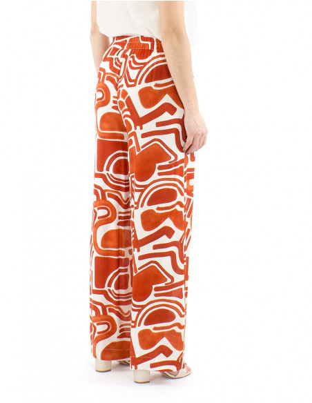 Pantalon palazzo fluide motif original