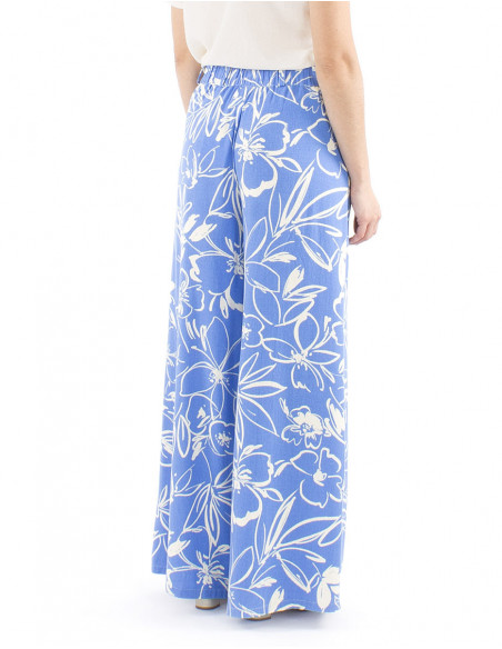 Wide leg pants boho flowery print