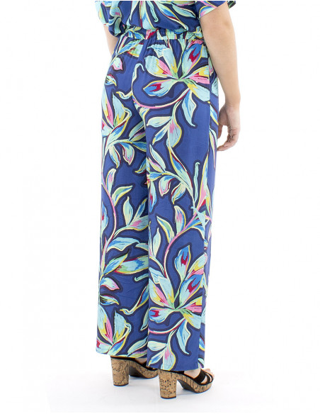 Pantalon palazzo motif original fleuri
