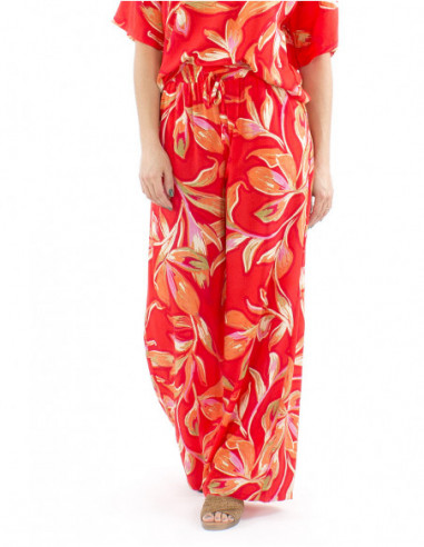 Pantalon palazzo motif original fleuri