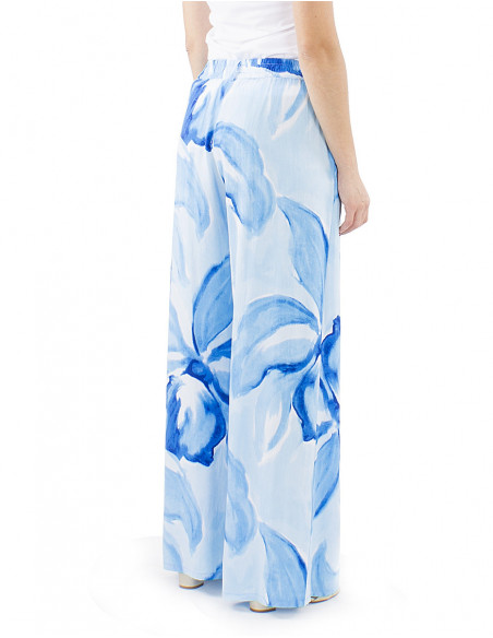 Palazzo fluid pants orchid pattern