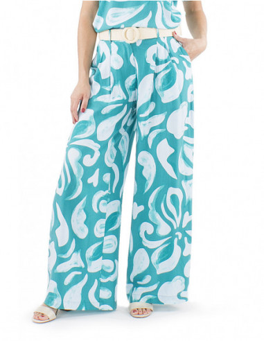 Palazzo ethnic print pants elastic waist
